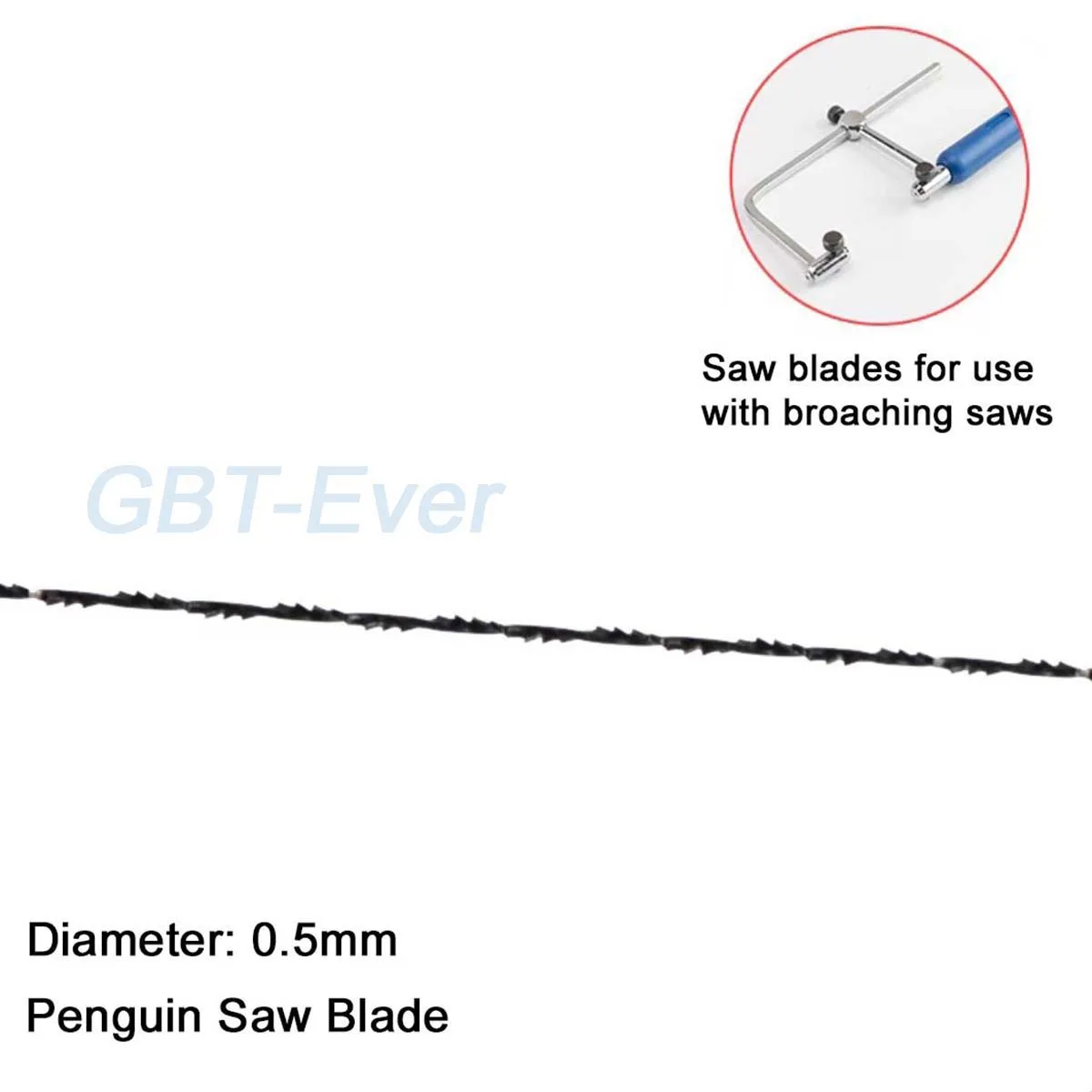 2Pcs Penguin Saw Blades Diameter 0.5mm 0.7mm 1mm Spiral Saw Blades Woodworking Cutting for Use with Broaching Saws