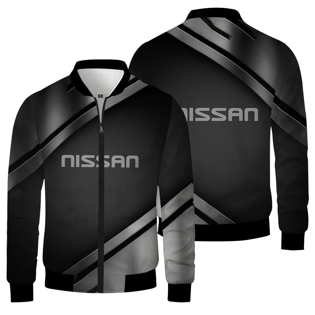 New high-quality men's jacket, 3D Nissan printed fashionable windproof jacket for autumn and winter 2025