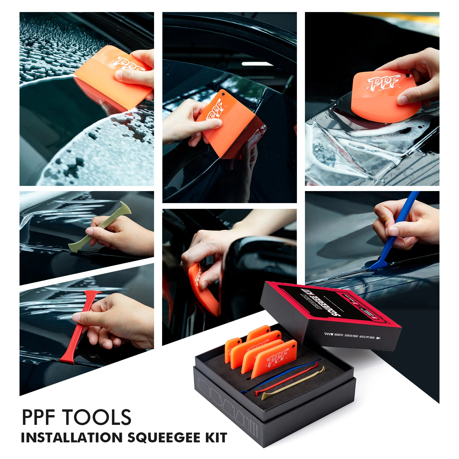EHDIS PPF Squeegee Tool Kit PPF Cleaning Scraper Essential for Window Tinting, Car Film Wrapping Film Wrap