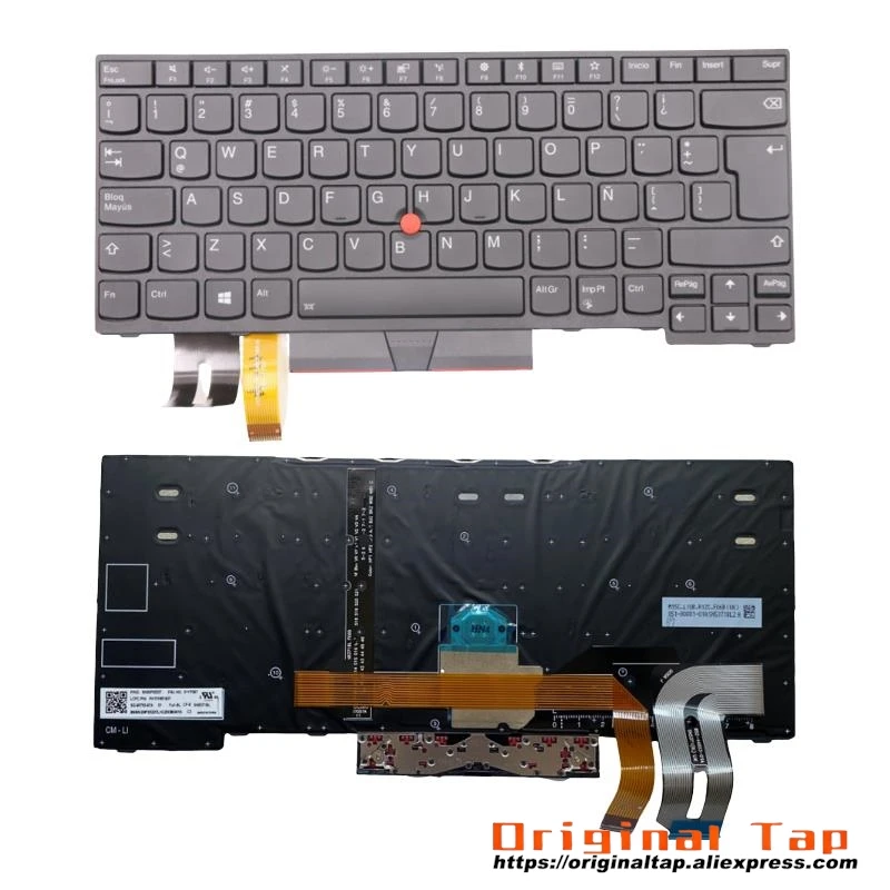 LAS Latin Spanish Backlit Keyboard for Lenovo Thinkpad E480 E485 E490 T480S T490 T495 P43S L480 L490 L380 L390 Yoga 01YP283 01YP