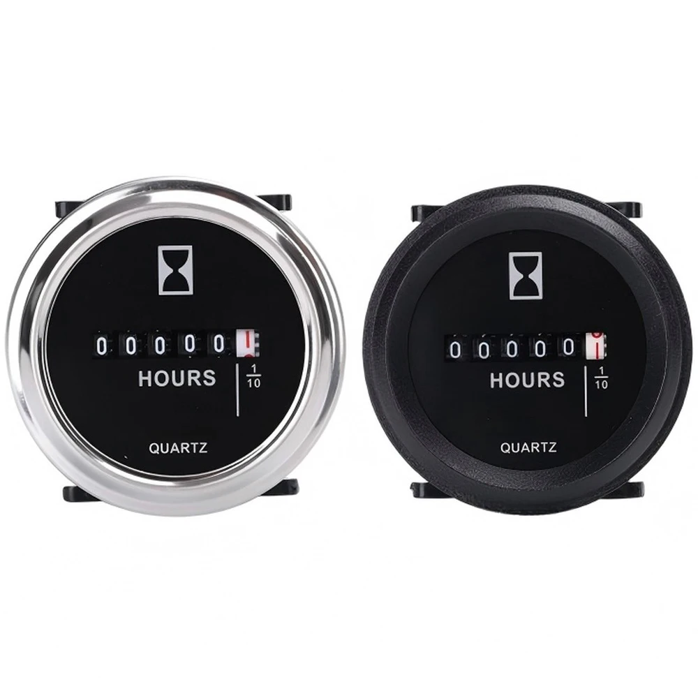 Hour Meter SH‑1 Mechanical Quartz Round Panel Mount Timer AC/DC6‑80V AC100‑250V Dust-proof High Precision Hour Counter