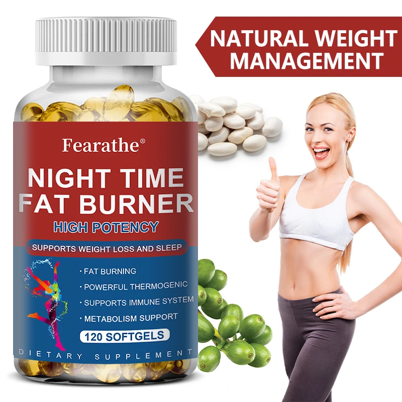 

Ночной сжигатель жира — управление весом, спальмом, иммунитетом и поддержкой метаболизма — без ГМО, веганский, 120 мягких капсул