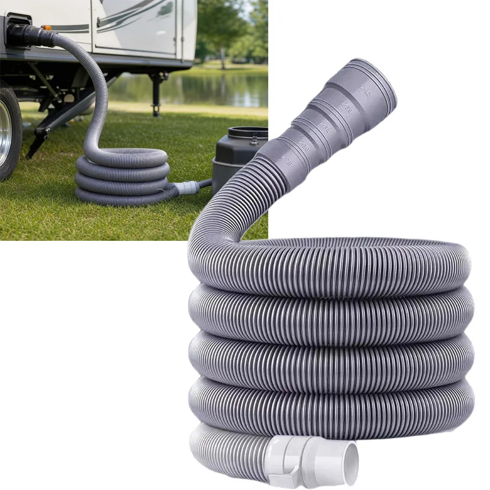 Foldable Caravan Sewer Pipe Kit RV Trailer Sewer Hose With Adjustable Adapter And Clamp Leakproof RV Hose Rv Accessories