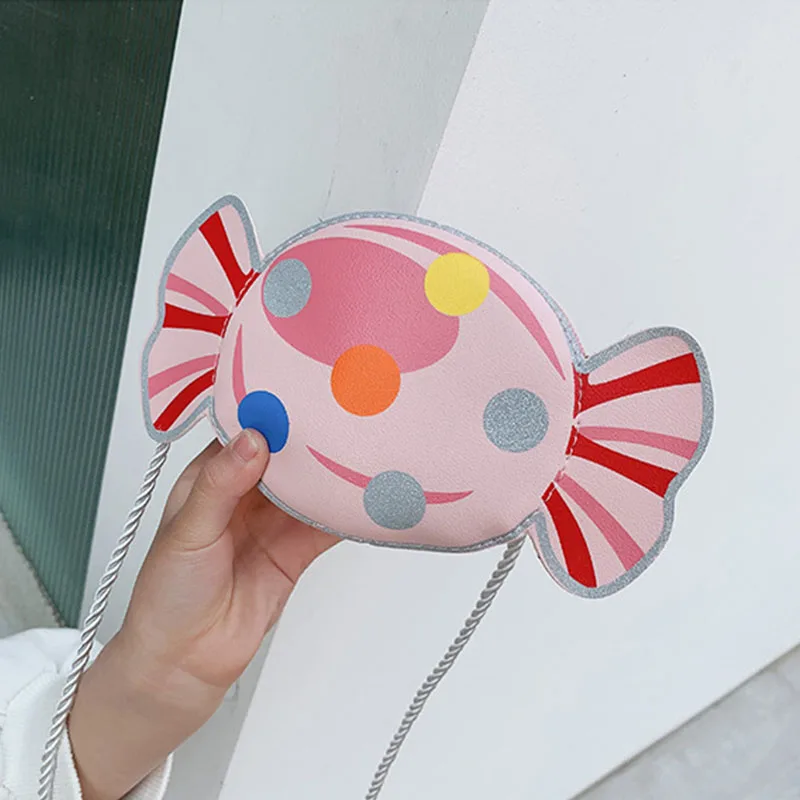 Cute Candy Children Messenger Bag Princess Girl Mini Handbags Pu Leather Coin Purse  Chain Purses Kids Crossbody Shoulder Bags image 3