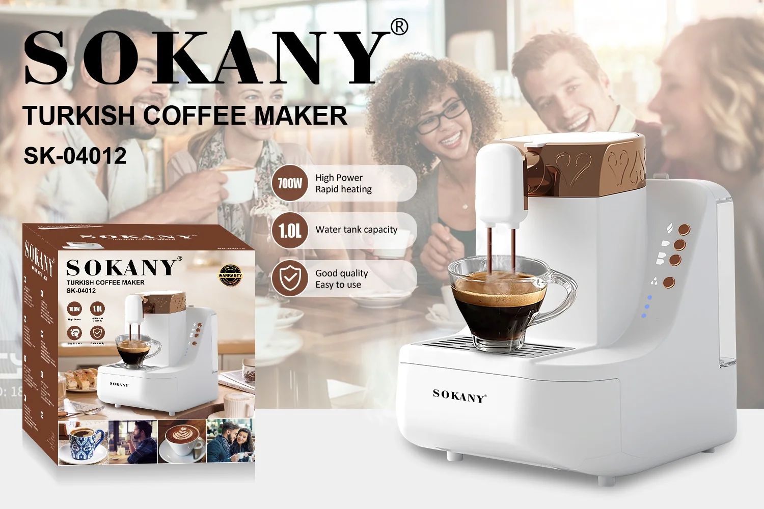 Custom Sokany Hot Sellingturkse Koffiemachine Infuus Koffiemachine Commerciële Automatische Espresso Koffiemachine Voor Het Bedrijfsleven