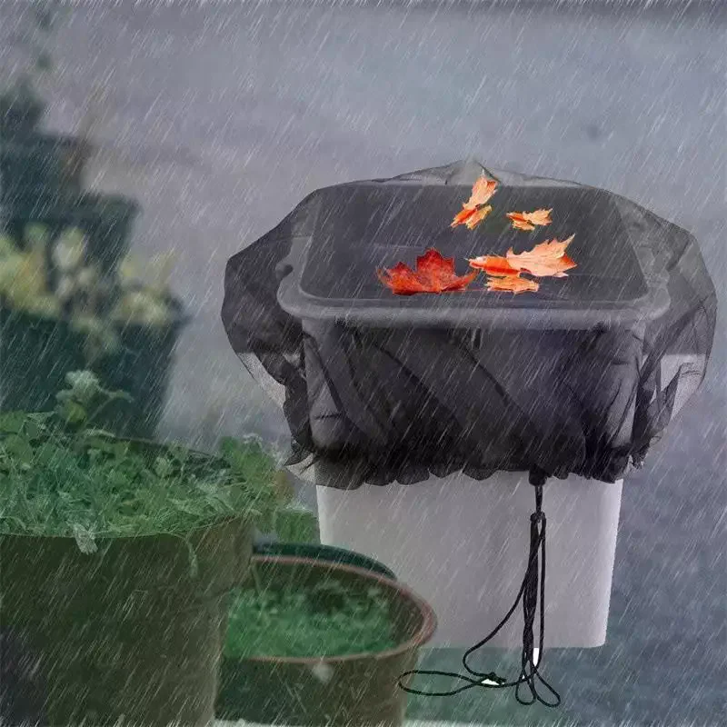 Rain Mesh Cover For Water Buckets Mosquito Proof Protective Lid With Drawstring Outdoor Use