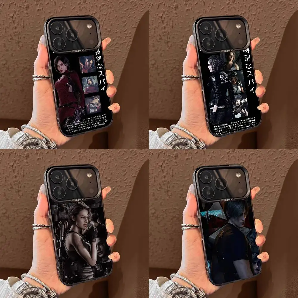 

R-Residents Evil Jill Valentine Leon Kennedy Ada Wong Phone Case For iPhone 17,16,15,14,13,12,11,Pro,Max,Plus,E,Air,Mini Black