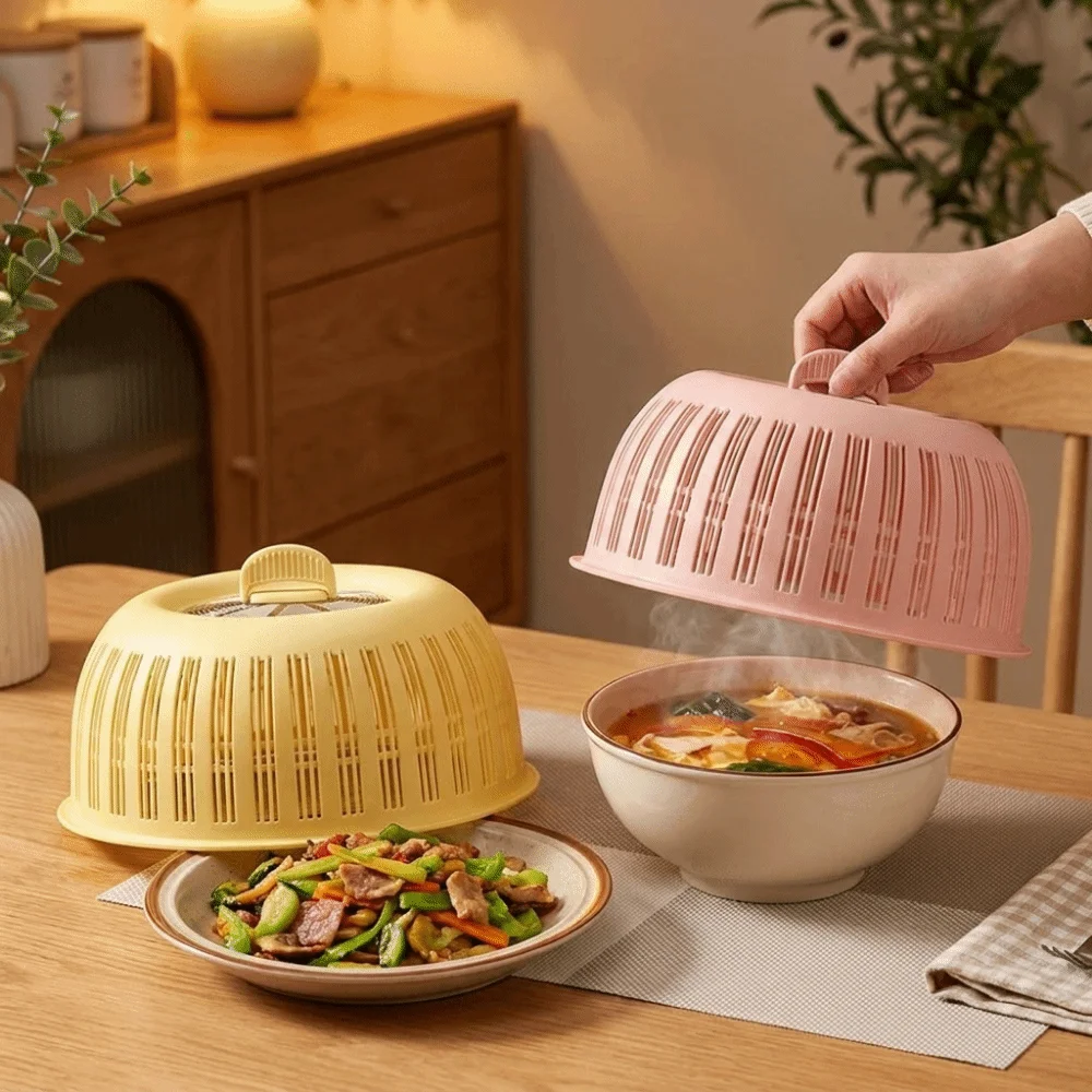 Leftovers Cover 2-in-1 Anti Fly Mosquito Cover Breathable Plastic Fruit Basket Insect Proof Food Protection Cover Outdoor Picnic