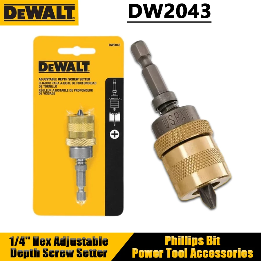 DEWALT DW2043 1/4'' Hex Adjustable Depth Screw Setter Phillips Bit Impact Drill Drive Set Screwdriver Bit Power Tool Accessories