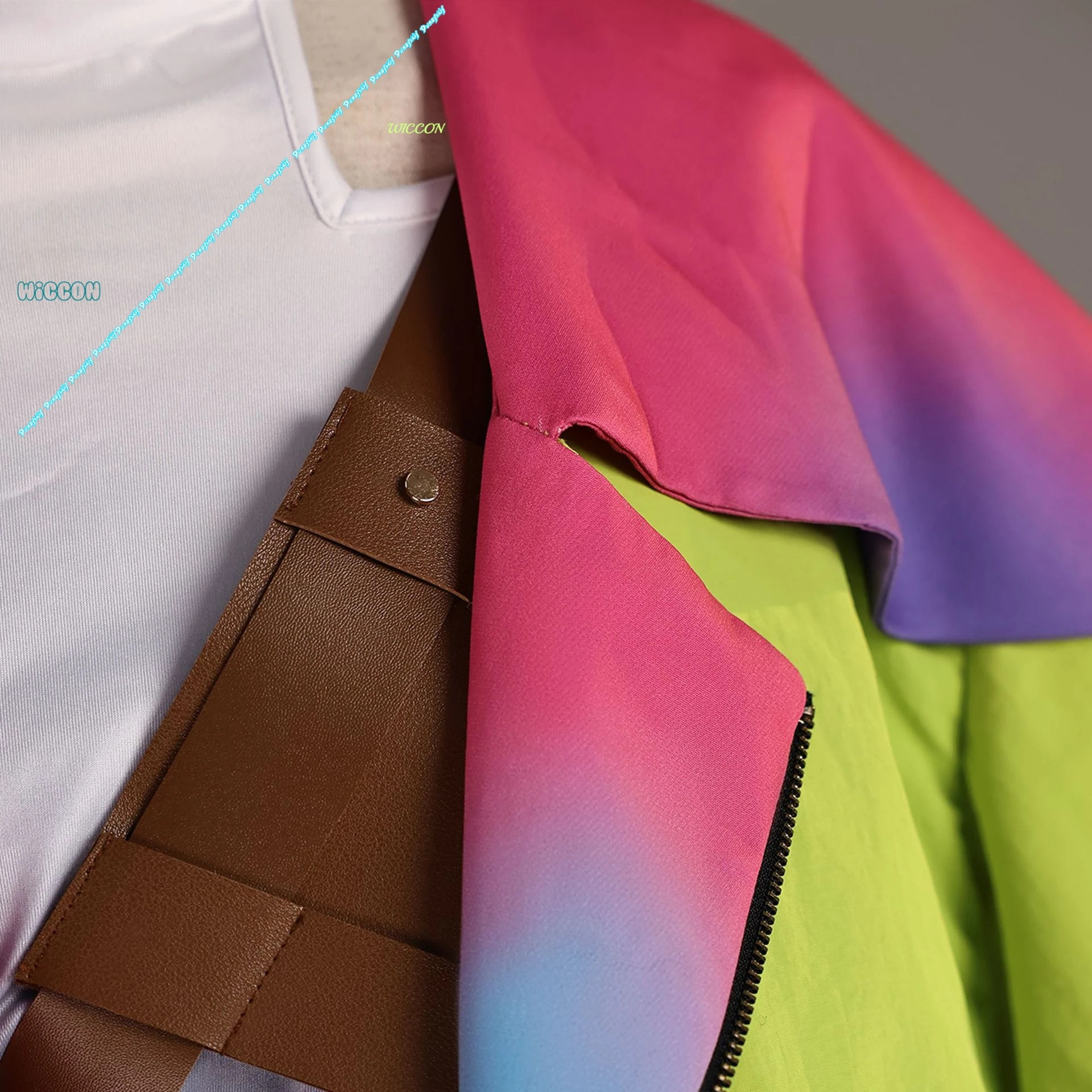 أنيمي لعبة Gnosia يوري شعر مستعار تأثيري سترة خضراء مجموعة تي شيرتات قصيرة للأطفال النساء هالوين عيد الميلاد لعب الأدوار المعرض زي جديد