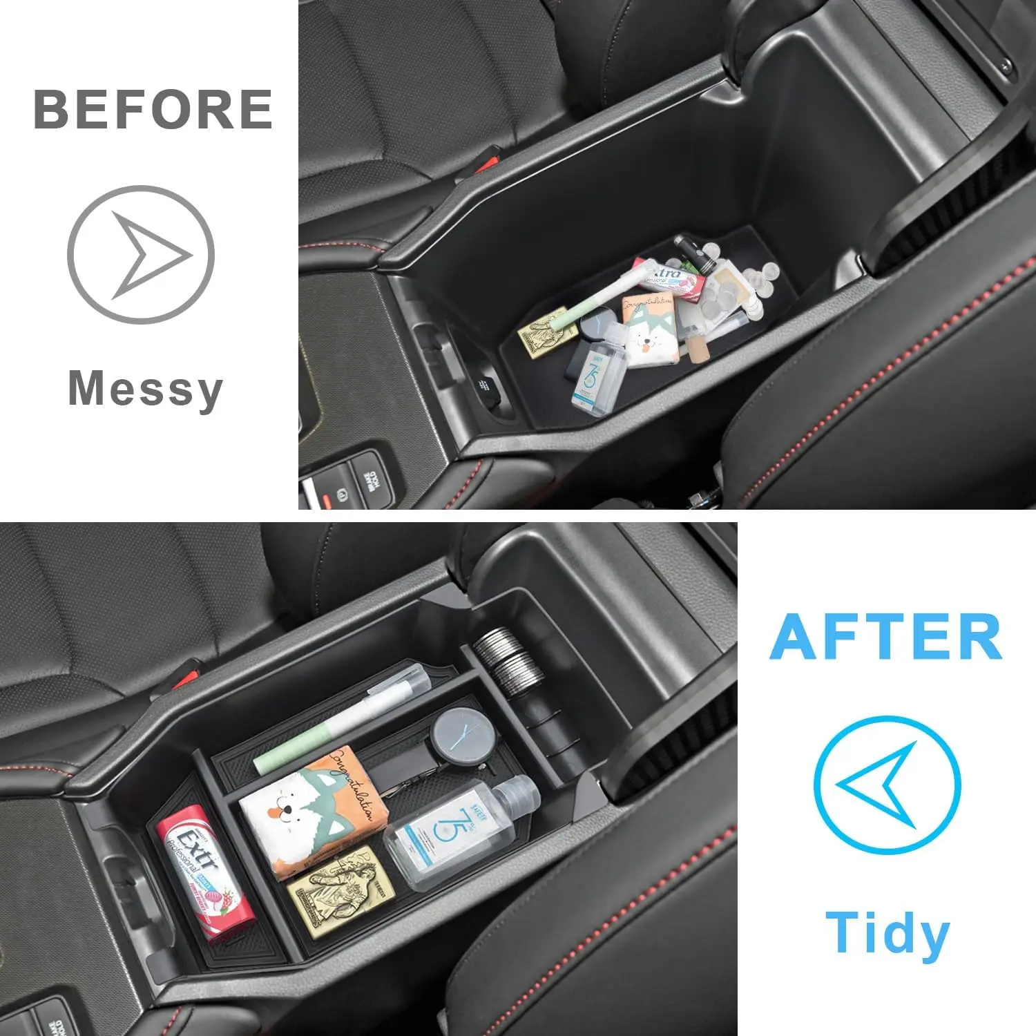 Compatible with Honda Accord 2023 2024 Center Console Organizer 11th Gen Accord Armrest Storage Tray ABS Plastic Material Pallet