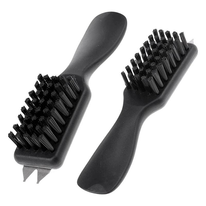 

2Pcs Golf Shoes Brush Dirt Mud Remover, ABS Cleaning Bristles Black With Shoehorn Handle And Spike Wrench