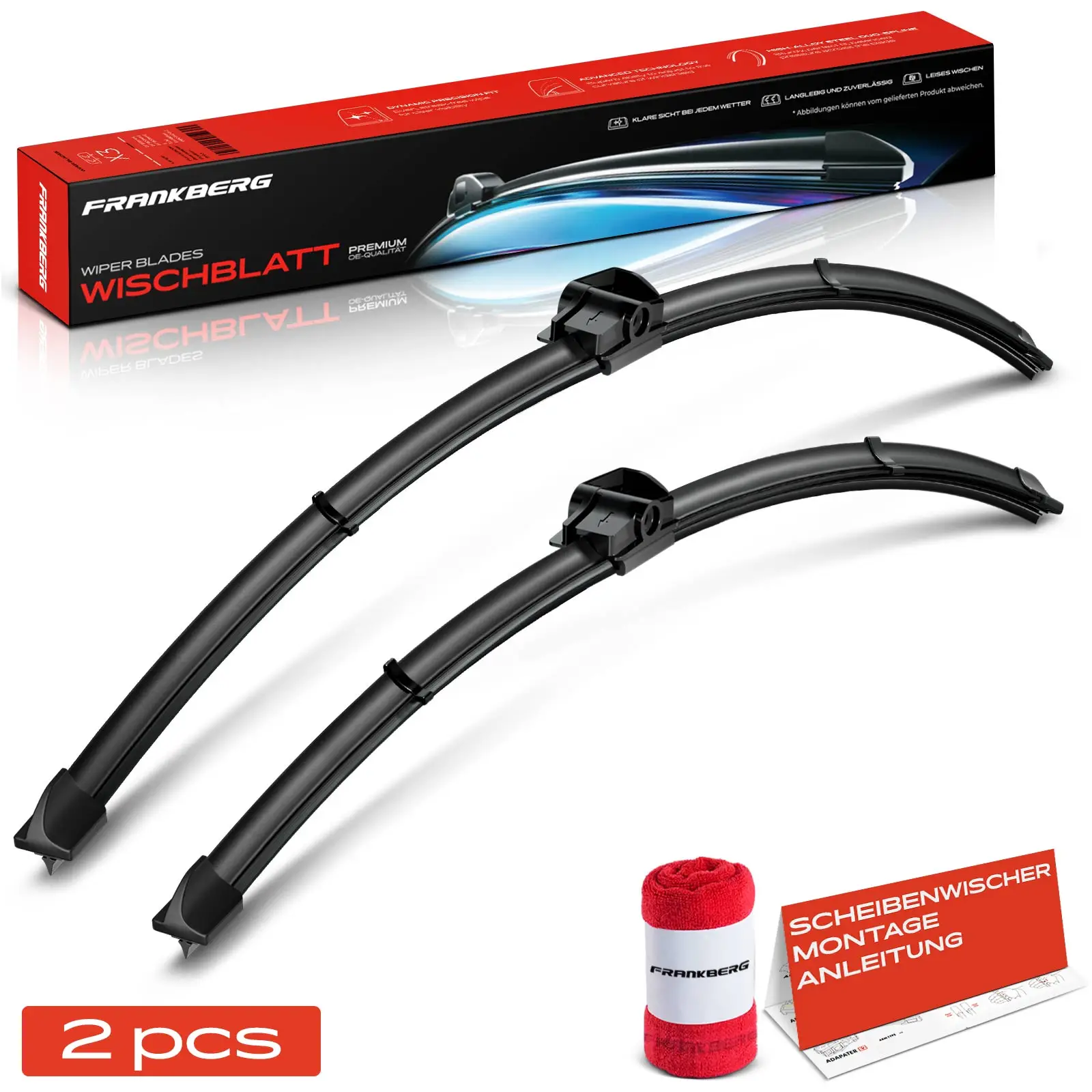 Frankberg 2x Schijfwisser wisserblad voor links rechts voor BMW 5 Serie F10 5 Serie Gran Turismo F07 5 Serie Touring F11