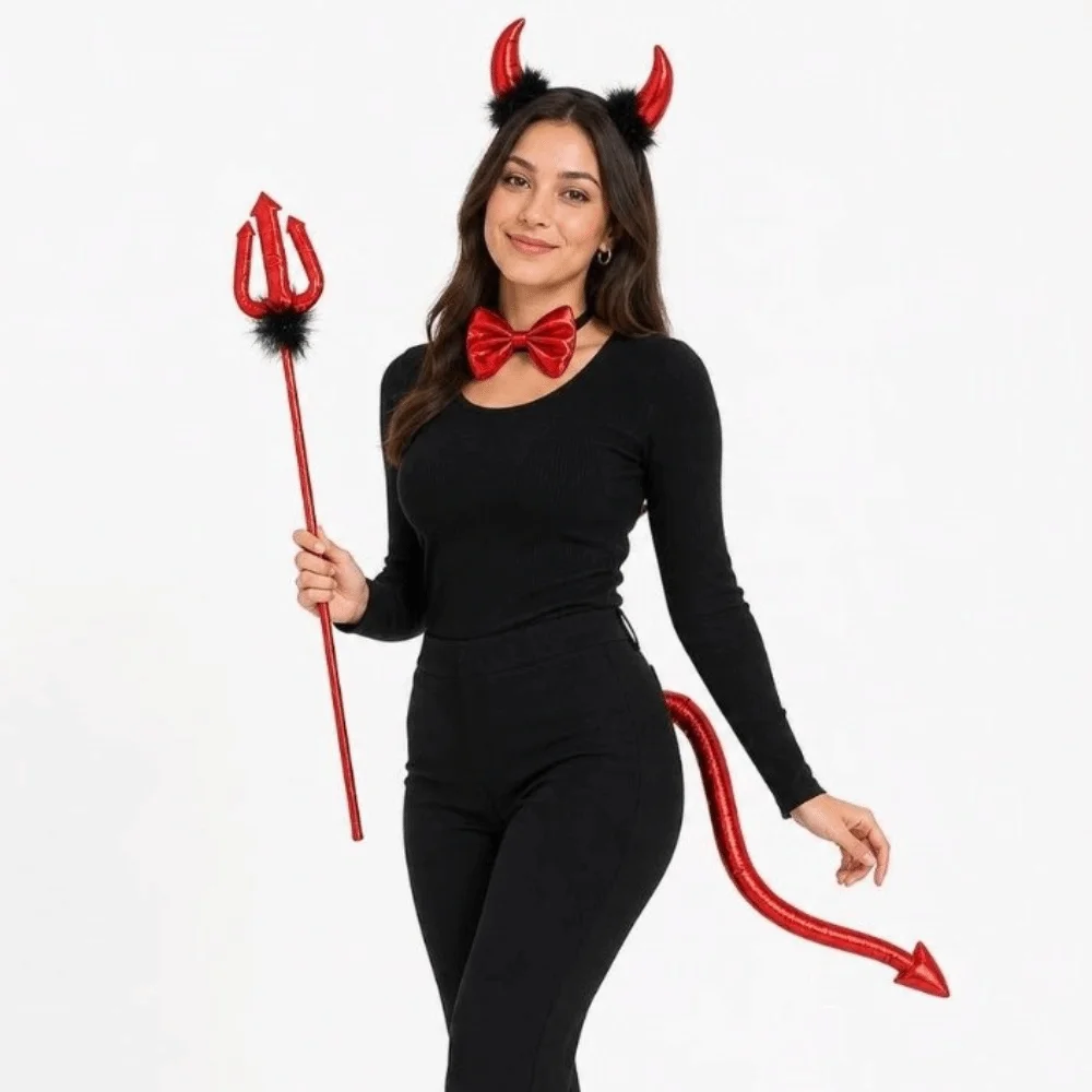 Plastic Halloween Cosplay Accessories Cosplay Costume Headdress Cow Horn Hairband Hair Hoop Performance Props