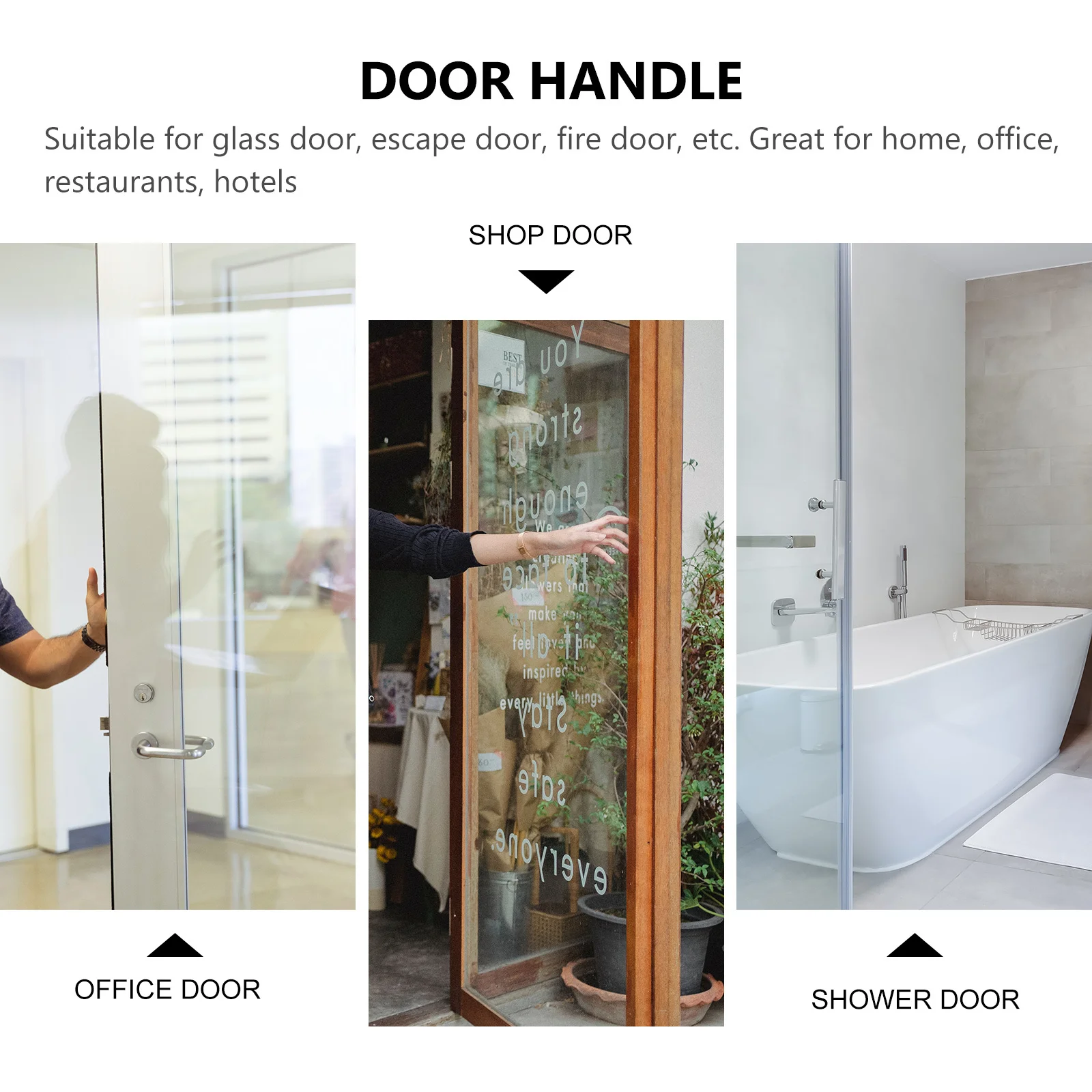 

Oval Pull Handle Stainless Steel Door Handle For Glass Security Fire Door Commercial Home Office Hotel Use