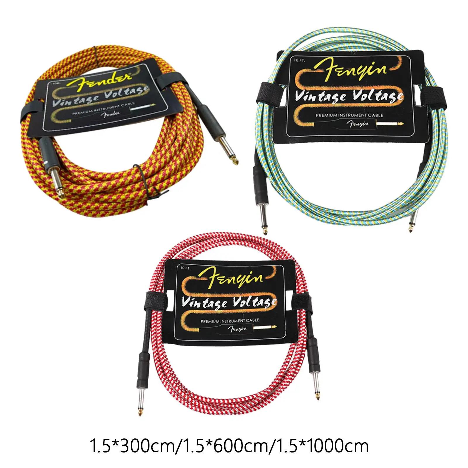 Electric Guitar Cord Multipurpose Male to Male Guitar Patch Cords for Equalizer Electric Guitar Keyboard Speaker Amplifier