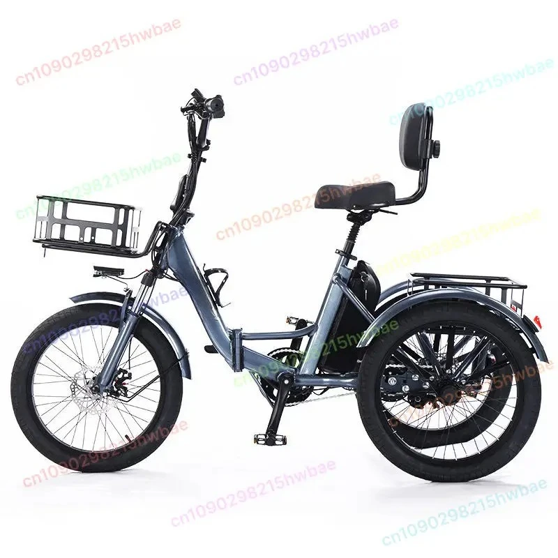 

Electric Trike Bicycle 3 Wheels With Cargo Basket Removable Battery Foldable Electric Tricycle Vehicle For Woman Fatbike