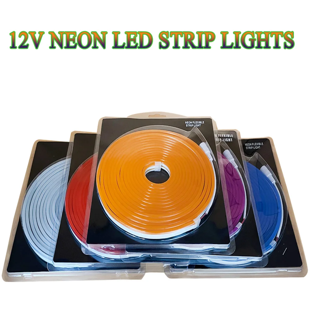 5M Outdoor 12V Waterproof Led Neon Strip Lights For Living Gaming Room Home Decor Garden Courtyard Christmas Decoration Lighting