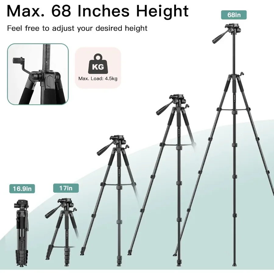 68 Treppiede per telefono Treppiede per fotocamera per iPad Tablet iPhone con telecomando e supporto Treppiede da viaggio leggero e compatto Supporto per telefono f