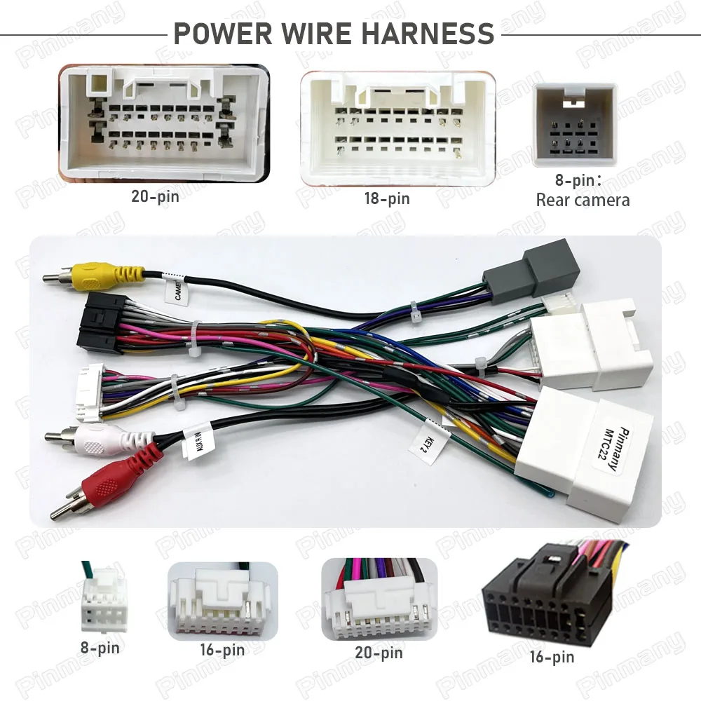 Car Radio Cable MTC22 Wire Harness with Rockford Fosgate Amp CAN Bus Decoder for Mitsubishi Xpander Pajero Outlander Lancer EX