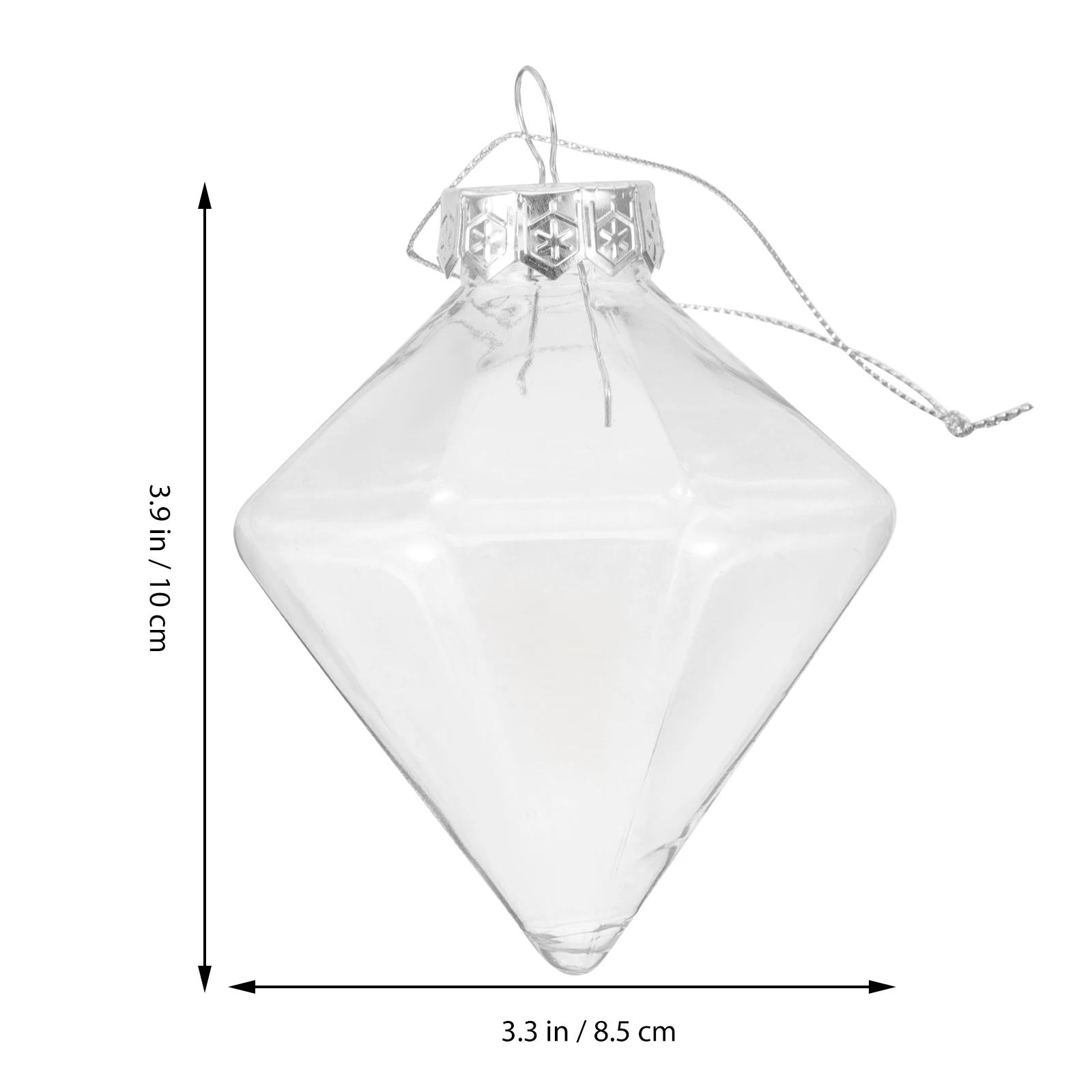 12 Pcs Diamond Shaped Christmas Balls Clear Plastic naments Fillable Balls For Festive Party Decorations Holiday Supplies