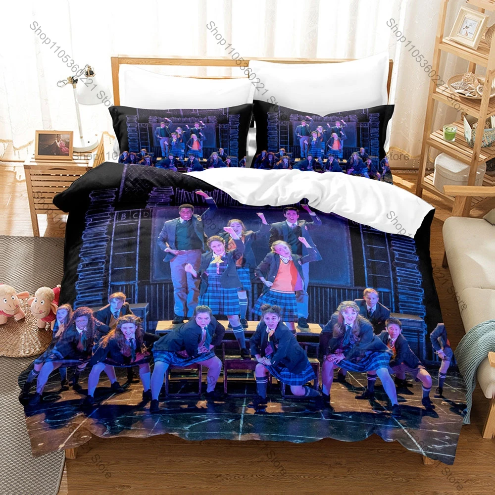 Roald Dahl's Matilda the Musical Duvet Cover + 2 Pillowcases, Stage Show Print Bedding Set, Soft Bed Linens for Musical Theater