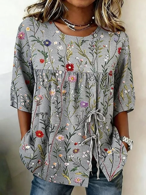 Summer New Simple Casual Half Sleeve Women's Shirt, Loose Drop Shoulder Version, Breathable Comfortable For Daily Commute