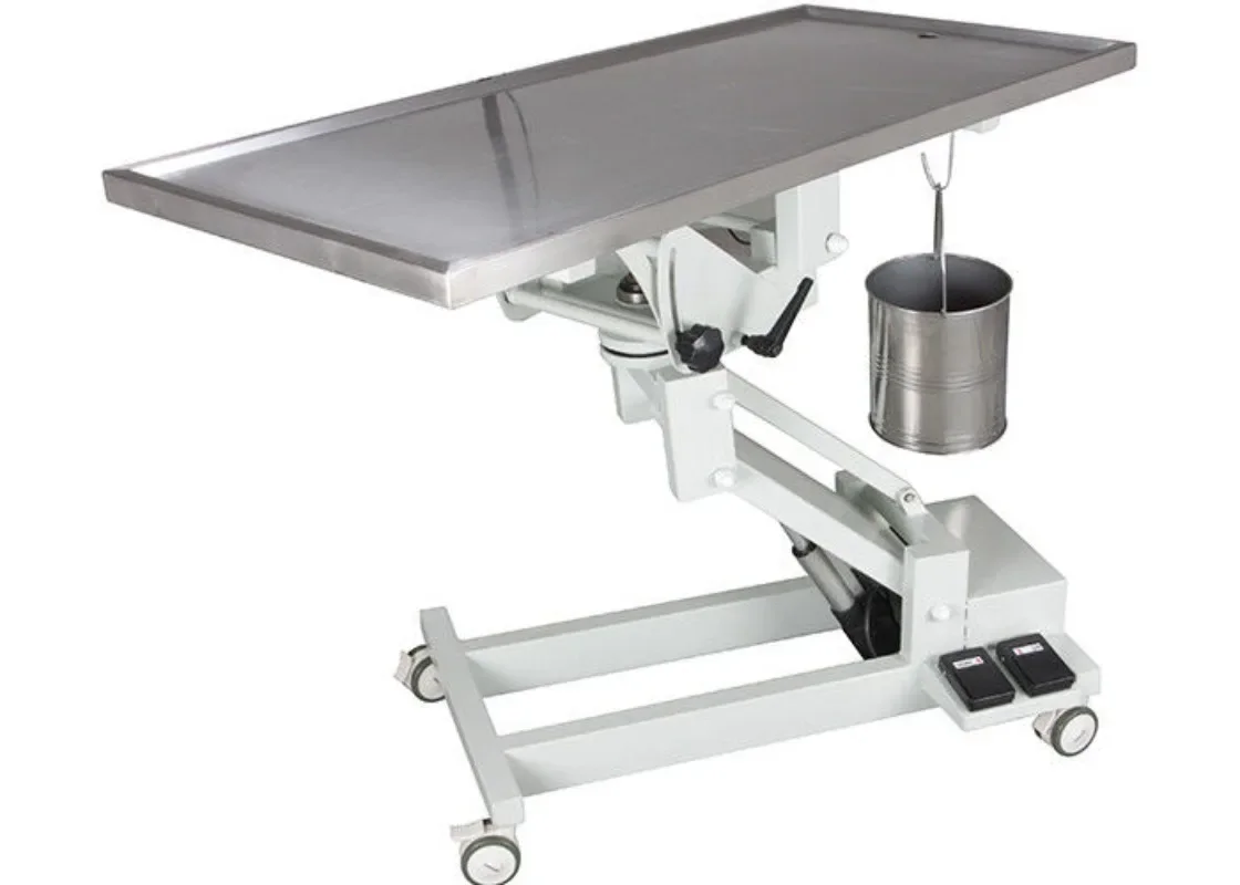 Iron Base Stainless Steel Table, Electric Lift Veterinary Operating Table Animal