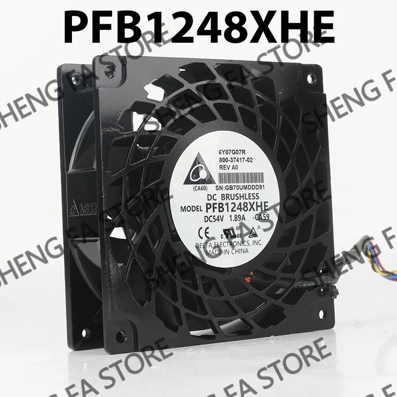 Double ball large air volume turbocharger AC EC 12038 120x120x38MM 12CM Delta 5V 12V 24V 48V DC 54V 1.89A PFB1248XHE cooling fan
