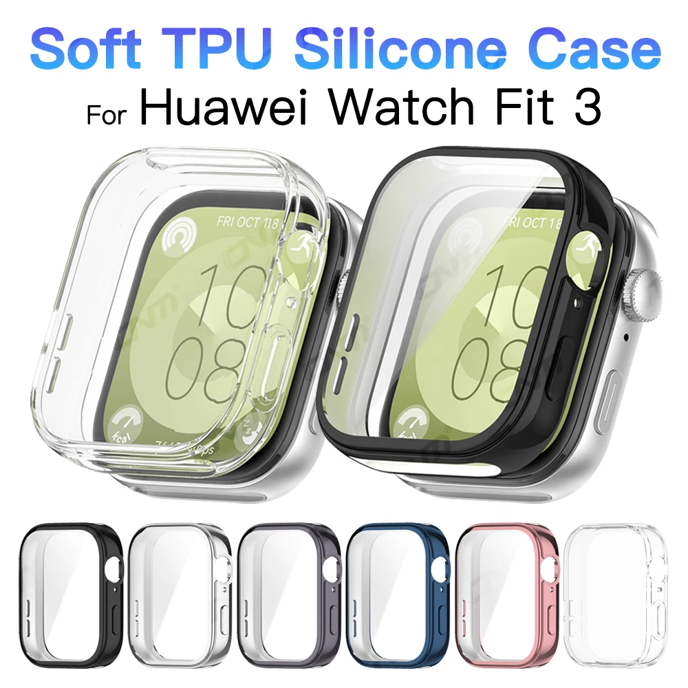 Custodia protettiva per Huawei Watch Fit 3 Screen Soft TPU Protector Shell per Huawei Watch Fit3 custodie placcate paraurti accessori