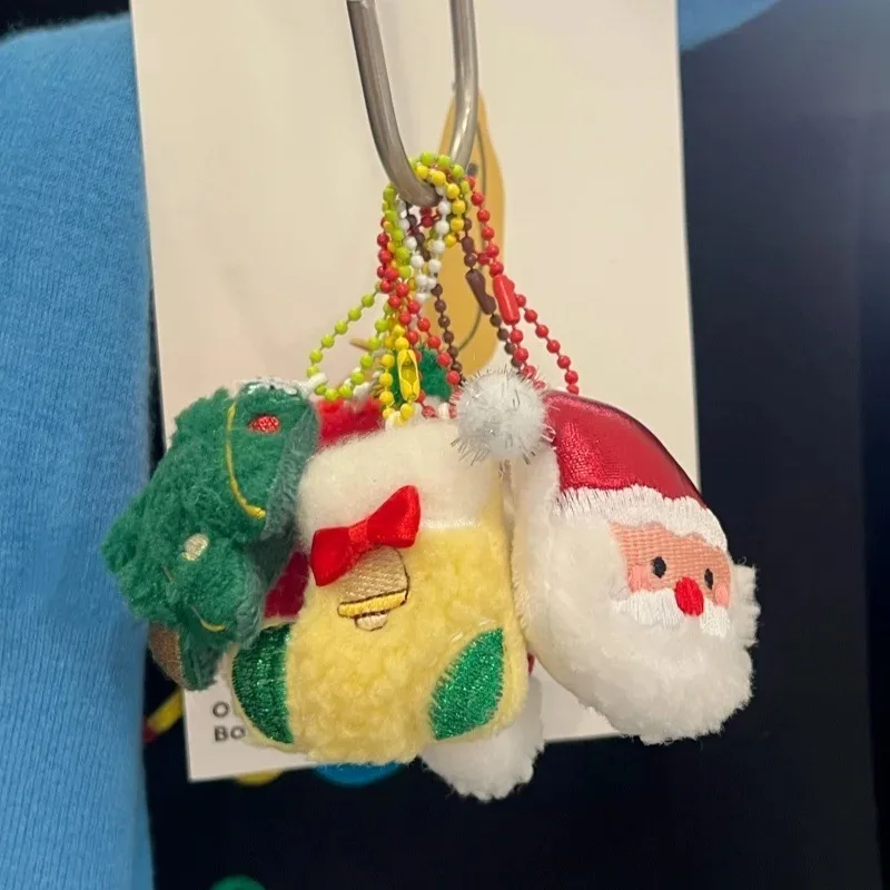 Criativo recheado bonecas de pelúcia natal pingente de pelúcia elk boneco de neve dos desenhos animados chaveiro saco pingente macio brinquedo de pelúcia pingente chave do carro 