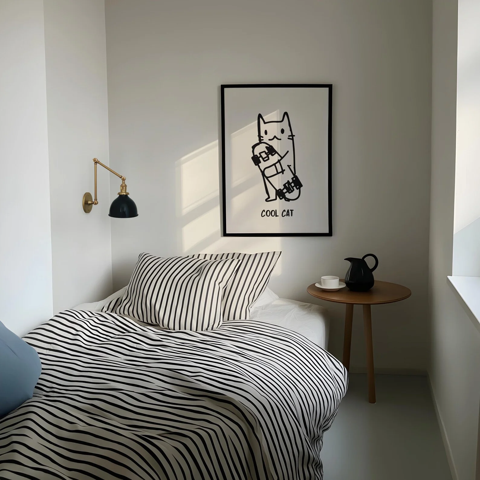 لوحة فنية جدارية للقطط، ملصق قطة مضحك على شكل لوح تزلج، فن جداري رقمي، هدايا لمحبي القطط، لوحة جدارية غير تقليدية، توضيحية لطيفة للقطط، حفر رائع