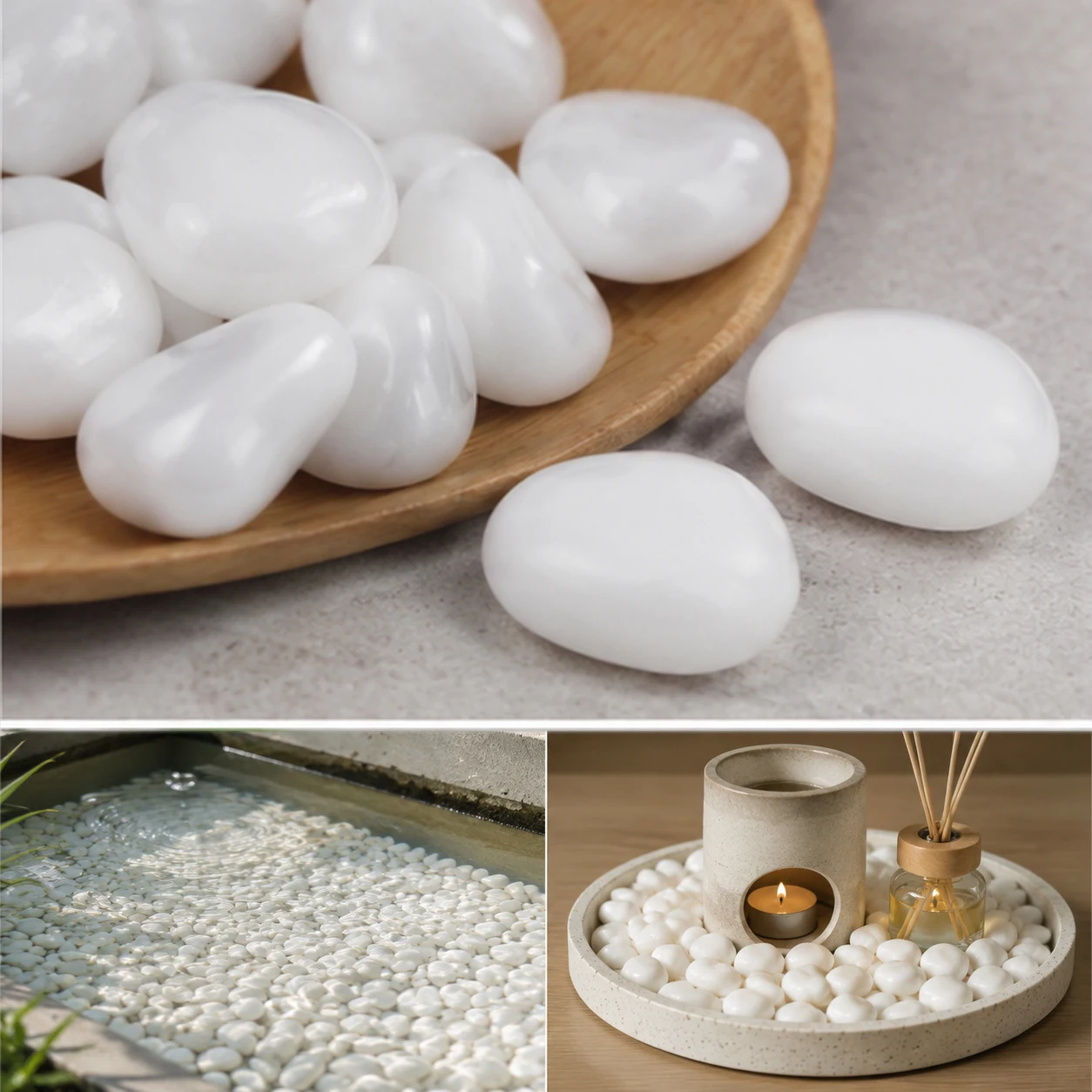 200g/400g/600g/800g High Polished Pebbles White Smooth River Rocks Stones for Vase Fillers Aquarium Garden Landscaping TMZ