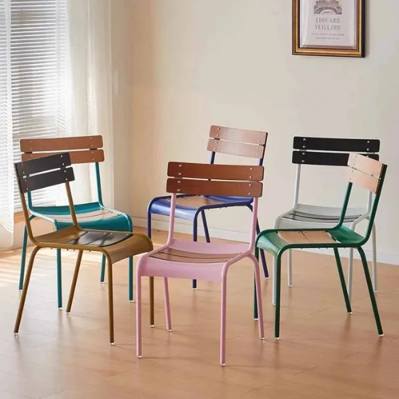 كراسي طعام للمطبخ باللون البني مقاومة للماء وشرفة معدنية كرسي شمالي حديث مريح عالي المناسبات أثاث Krzesla Do Jadalni