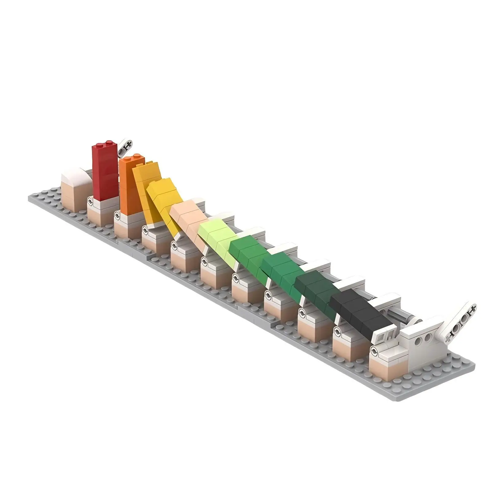 Moc criativo diversão série meninos montagem quebra-cabeça brinquedos jogo corrente reação dominó bloco de construção modelo crianças presente aniversário ornamento