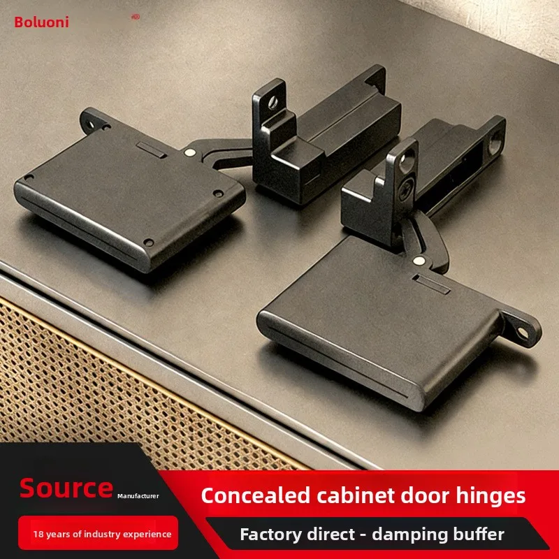 Concealed D Adjustable Cabinet Door Hinge Hydraulic Damping Top Bottom Pivot In Space Aluminum Kg Two-Piece Set Frame Furniture