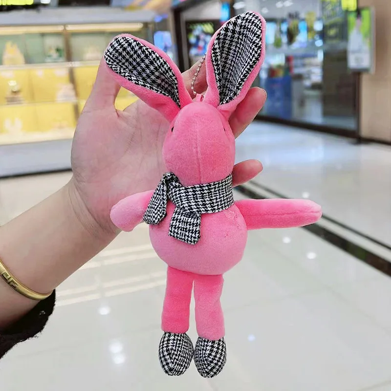 พวงกุญแจตุ๊กตากระต่ายน่ารักขนาด 20 ซม. พวงกุญแจการ์ตูน กระเป๋าสะพายข้างตุ๊กตาขนนุ่ม ของเล่นน่ารัก อุปกรณ์เสริม ของขวัญวันหยุด วันเกิด