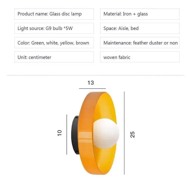 Imagem -06 - Moderno Dual Purpose Vidro Lâmpada de Parede Candy Cor Sconce Luz de Teto Luz Led Sala de Estar Corredor Varanda Checkroom Cabeceira