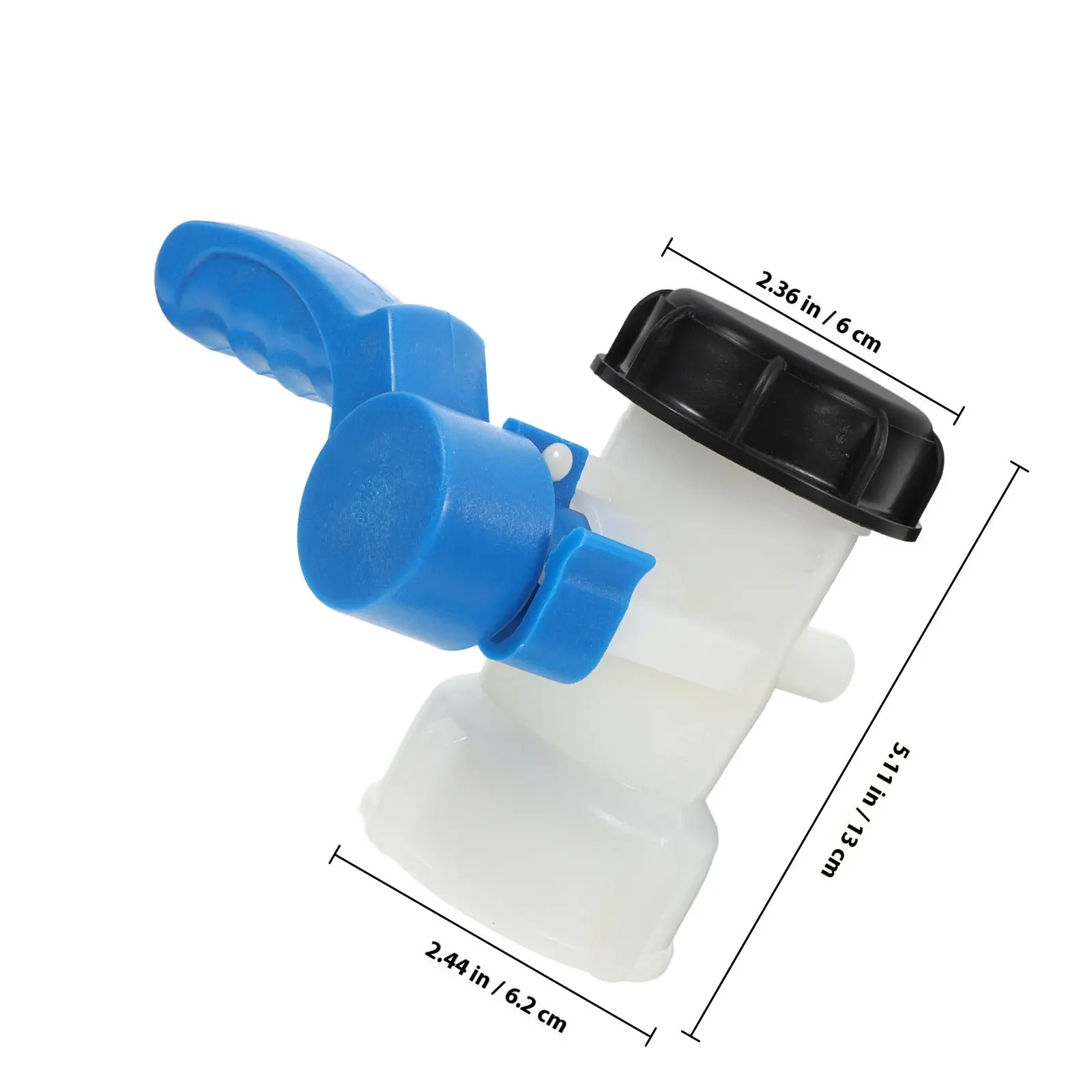 Ibc Tote Butterfly Valve Adapter Dn40 62Mm Interface Water Drain Valve for 1000L Tank Industrial Agricultural Ibc Tote Fittings