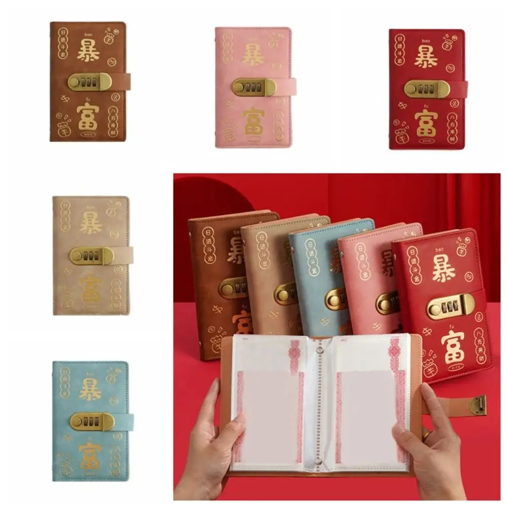 PU Leather Saving Money Binder Refillable Wallet Storage Planner Organizer Cash Envelopes Savings Handbook Account Book