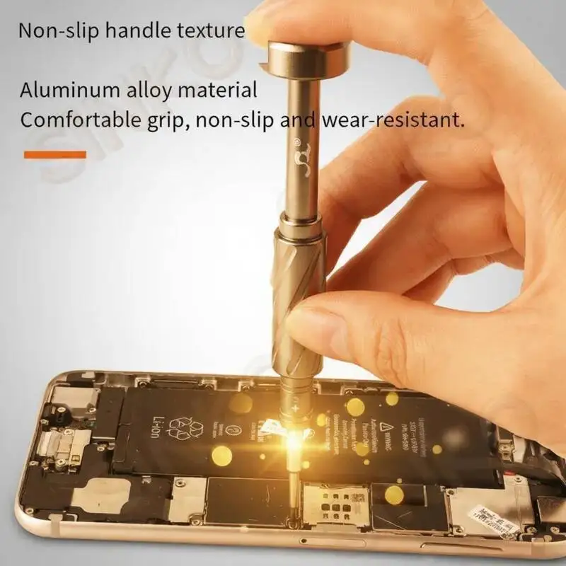 S2 Steel Precision Screwdriver Aluminum Alloy Non Slip Handle Magnetic Tip 360 Noise Reduction Bearing for iPhone Samsung Repair
