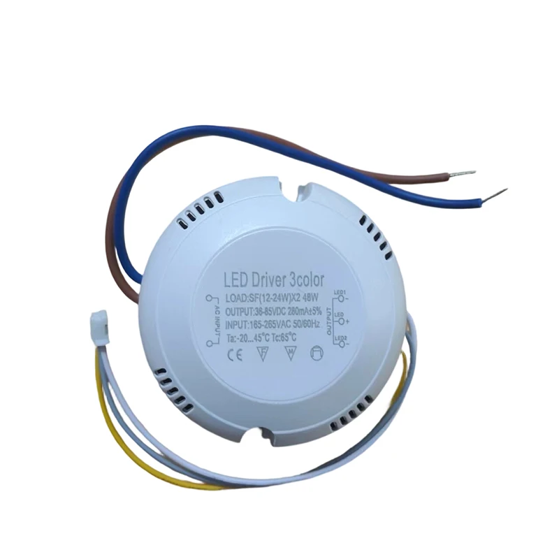 LED Driver Current 220mA 12-24W/24-40W SMD PCB light Ceiling Power Supply Double color 3Pin lighting transformers AC165-265V