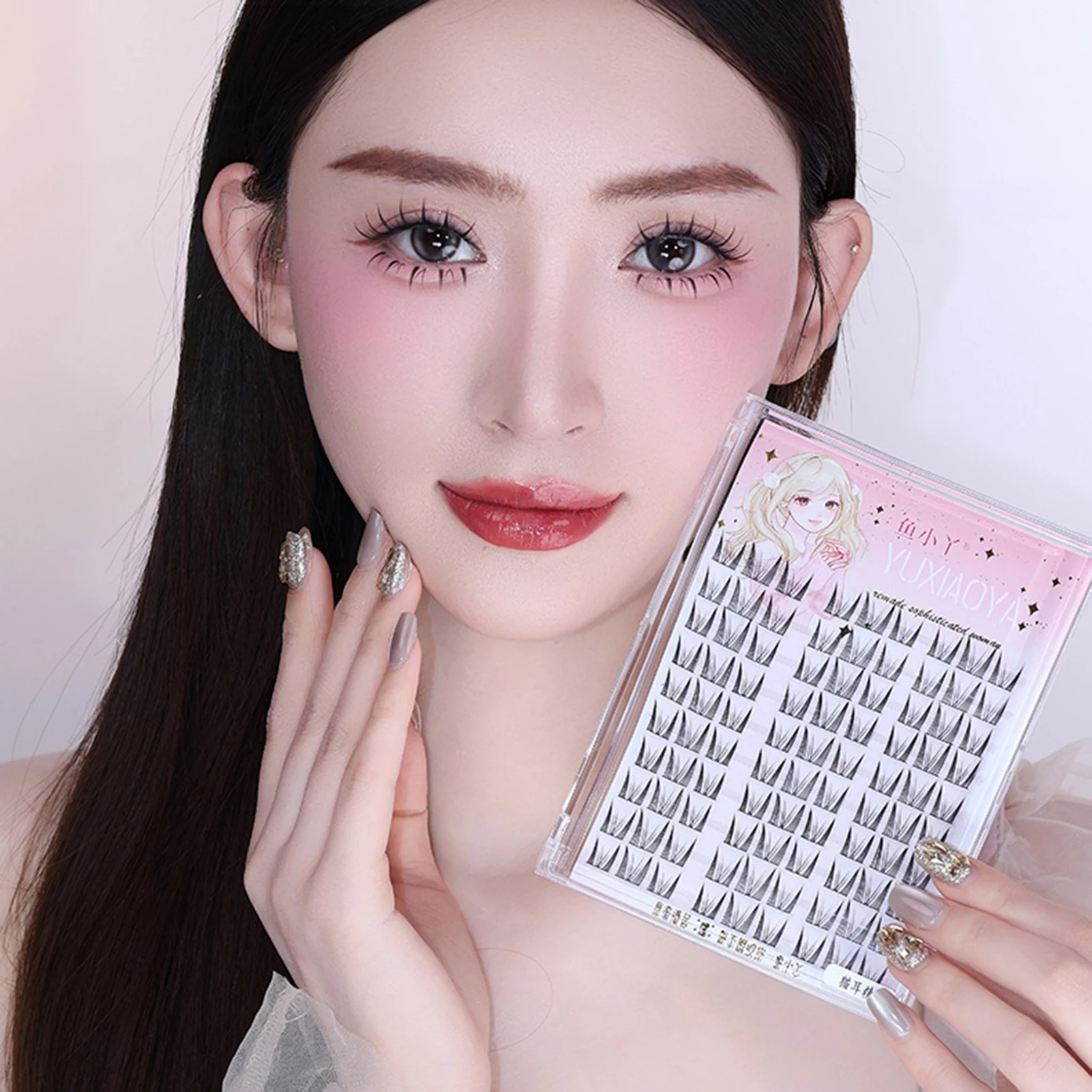 

Самоклеящиеся ресницы в стиле сегментации, кластеры комиксов, манга, идеально подходят для ночного макияжа глаз для девочек