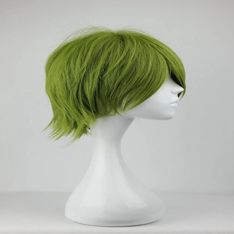 HAIRJOY włosy syntetyczne krótka zieleń wojskowa peruka do cosplay no Kuroko no Basuke Midorima Shintaro peruka Anime