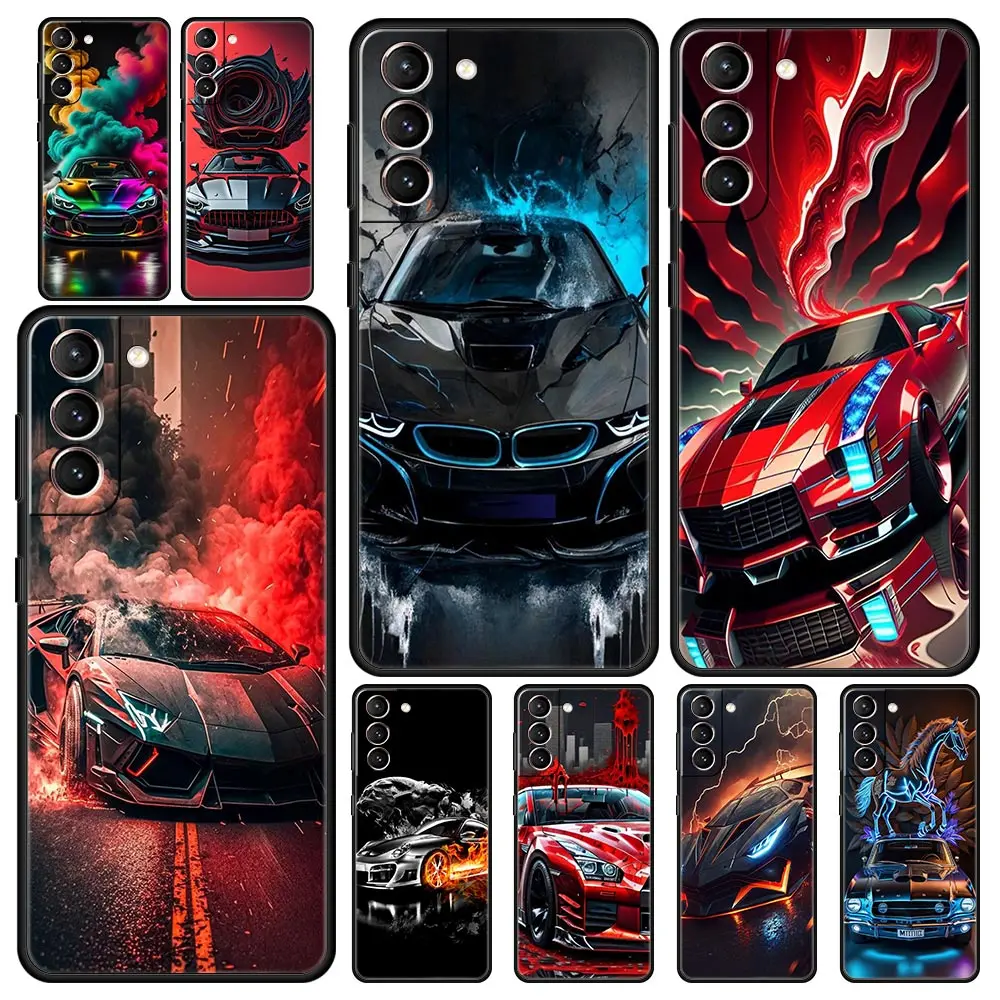 Phone Case Cover for Samsung Galaxy S26 S25 S24 S23 S22 S20 S21 FE Ultra S25Edge Plus 5G Soft TPU Capas Cool Sports Car Fundas