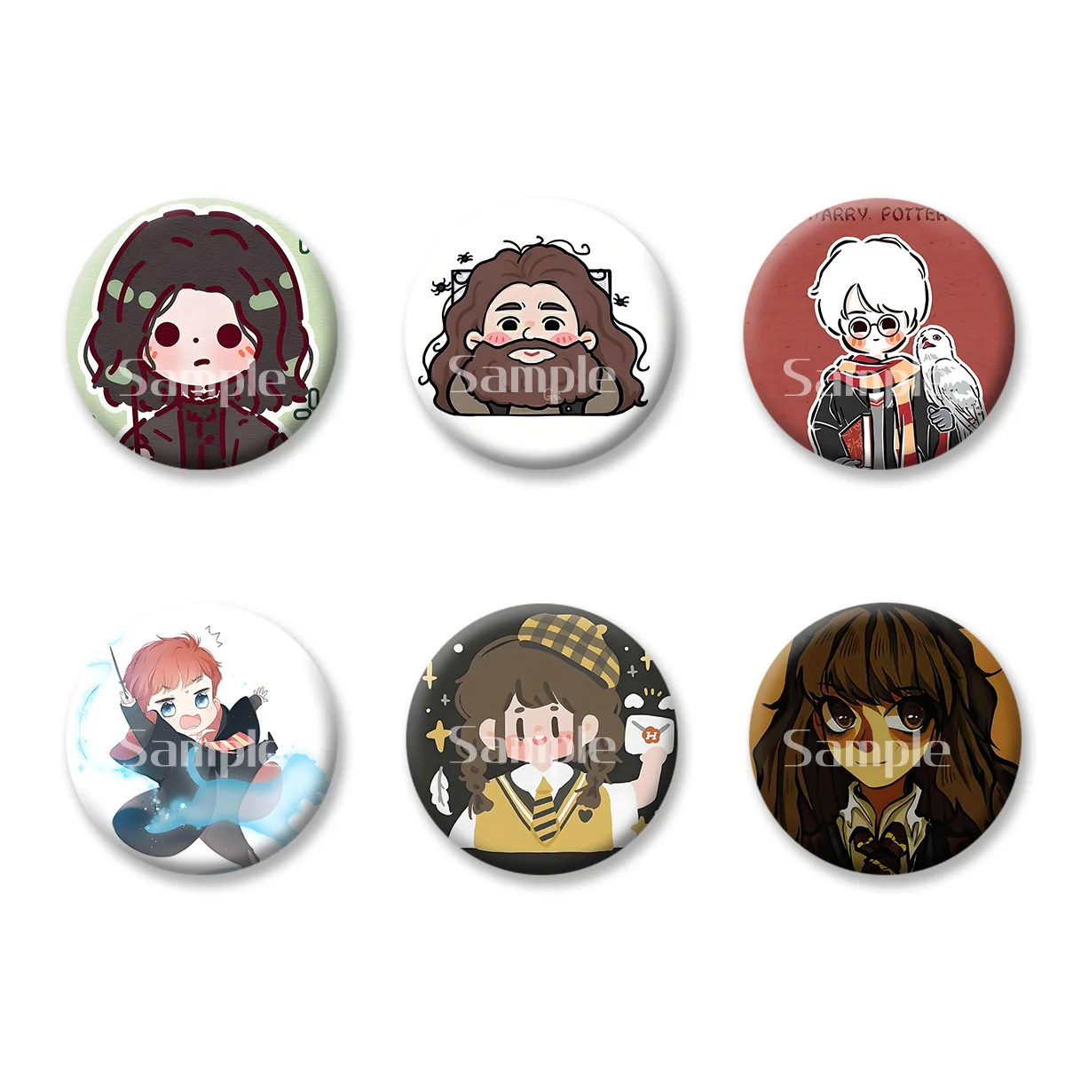 

Flash Badge Cards Harry Potter Anime Cartoon Souvenir Girl Keychains Convenient Makeup Mirror Fridge Magnet ACG Accessories