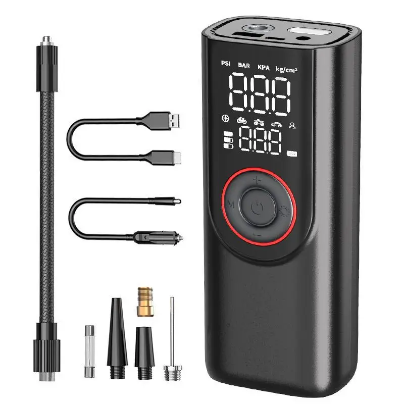 

Автомобильный портативный воздушный насос 6000 мАч, воздушный компрессор, перезаряжаемый насос для шин для мотоцикла, велосипедного мяча, интеллектуальный цифровой насос