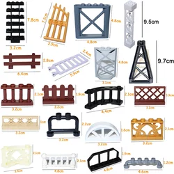 Building Block MOC Part Fence City Accessories Railing Stair Barrier Ladder Guard Bar Castle Garden Farm Military Assemble Brick