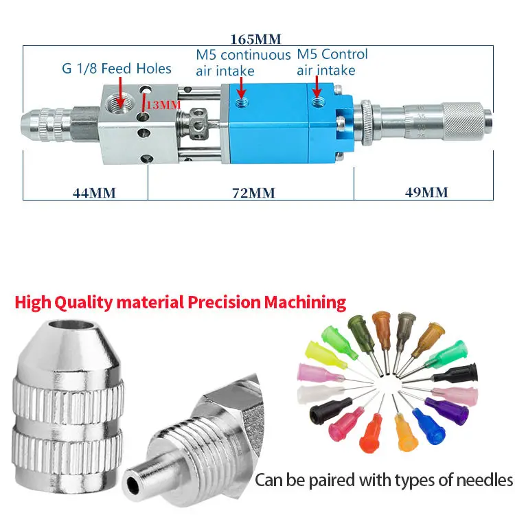 2121 precision reciprocating top needle dispensing valve stainless steel micrometer UV glue ink alcohol single liquid valve