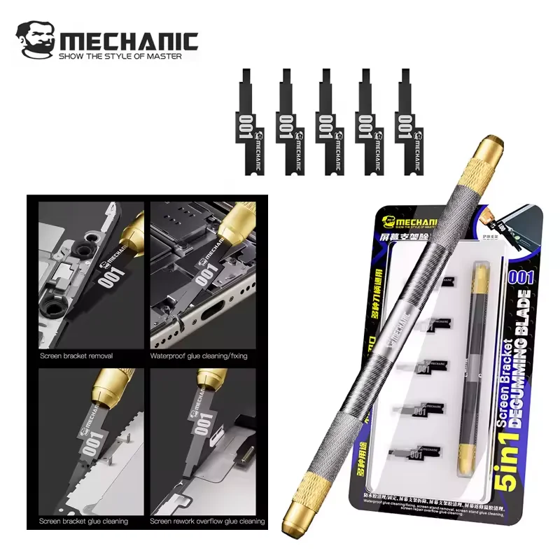 

Механик 5IN1 рамка ЖК-экрана набор лезвий для удаления клея скребок из нержавеющей стали инструмент для ремонта телефона инструмент для очистки клея